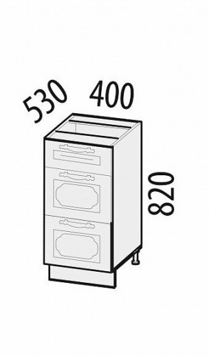 Стол с 3 ящиками (метабоксы) Милана 23.59