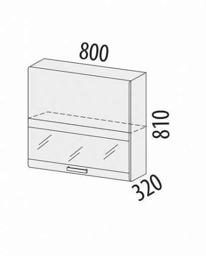 Шкаф-витрина (с системой плавного закрывания) Графит 74.81.1