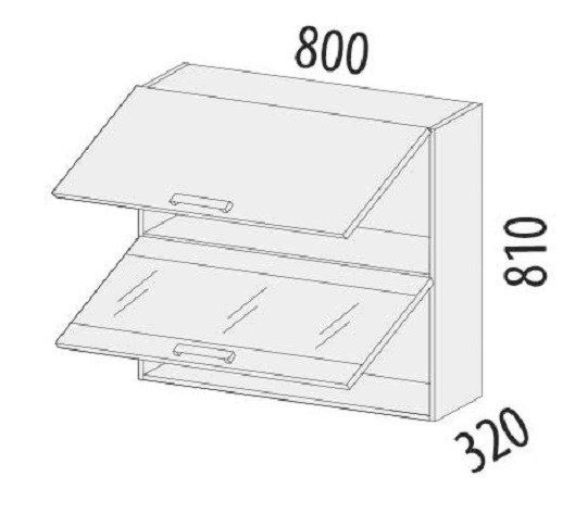 Шкаф-витрина кухонный (с откидной системой Blum) Бруклин 101.09.1